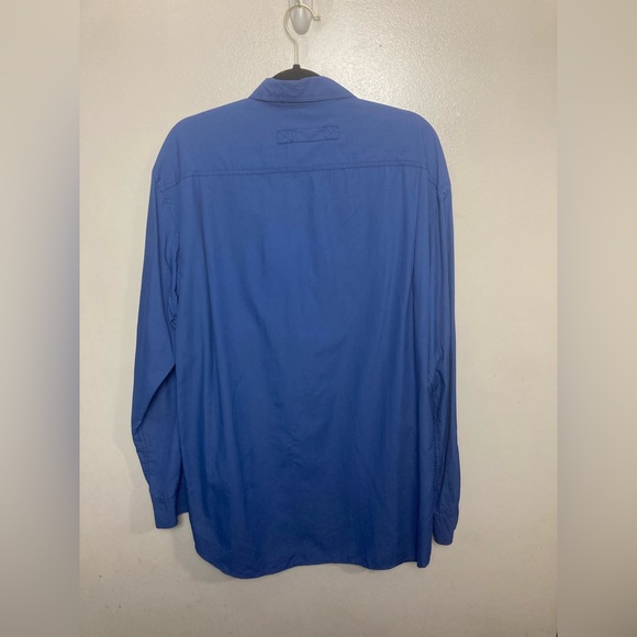Duluth Trading Company blue long sleeve nylon button down shirt. Large Tall - Picture 5 of 5
